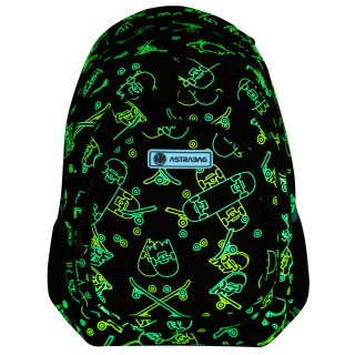 Viackomorový školský batoh AstraBag, čierny, viacfarebný, 20 l